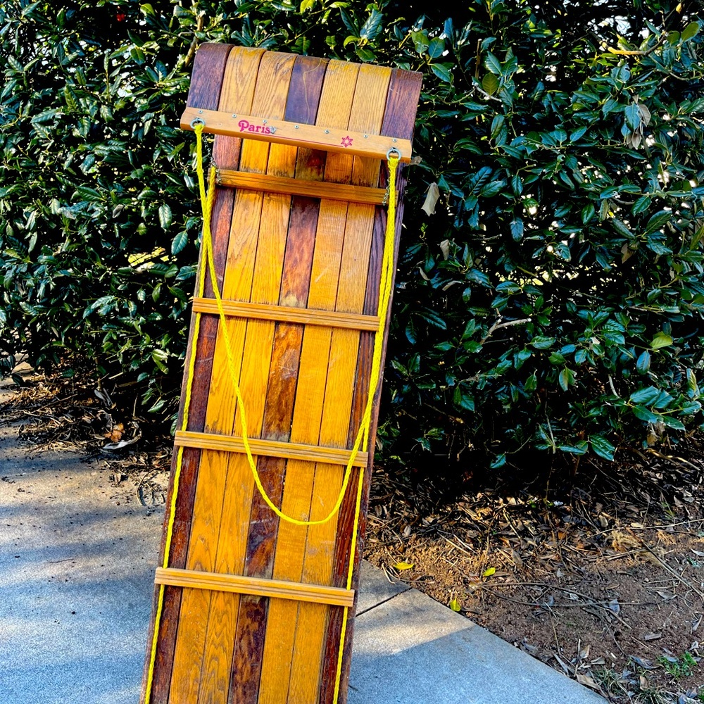 Toboggan /Sled, Paris Brand, wooden, 5’ by 18” 4 seater,